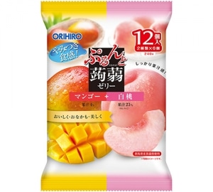ぷるんと蒟蒻ゼリー マンゴー+白桃 12個