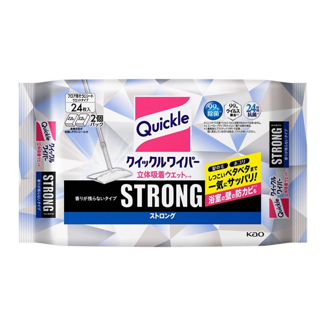 クイックルワイパー 立体吸着ウエットシート ストロング 24枚