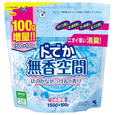 【販売終了しました】ドでか無香空間 ほのかなせっけんの香り つめかえ用 1600g