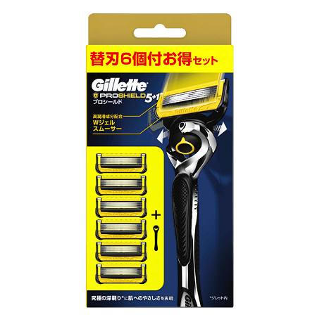 【販売終了しました】ジレット プロシールド ホルダー 替刃6個付