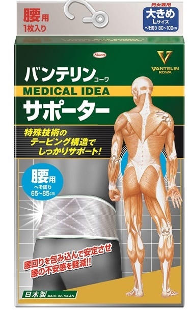 バンテリンコーワ サポーター 腰用 シャイニンググレー 大きめ